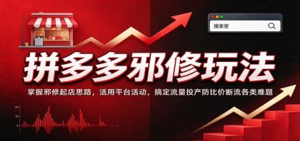 拼多多邪修玩法:掌握邪修起店思路,活用平台活动,搞定流量投产防比价断流各类难题-颜夕资源网-第23张图片 拼多多邪修玩法:掌握邪修起店思路,活用平台活动,搞定流量投产防比价断流各类难题