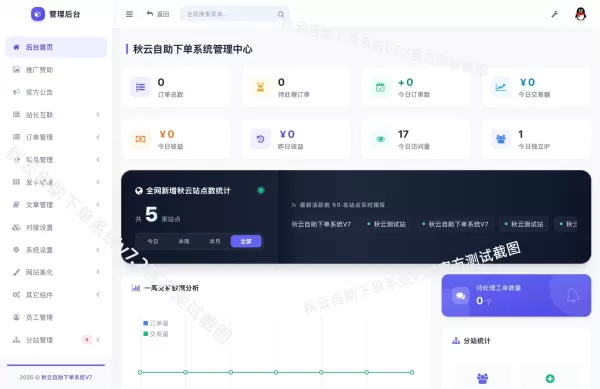 全网首发 彩虹云商城二开重构版源码 秋云自助下单系统V7.2版