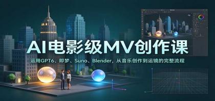 AI电影级MV创作课：运用GPT6、即梦、Suno、Blender，从音乐创作到运镜的完整流程