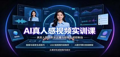 AI真人感视频实训课:图像语音生成,UGC内容制作,AI数字博主变现教程-颜夕资源网-第23张图片 AI真人感视频实训课:图像语音生成,UGC内容制作,AI数字博主变现教程