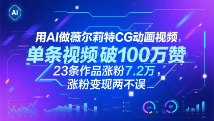 用AI做薇尔莉特CG动画视频，单条视频破100万赞，23条作品涨粉7.2万，涨粉变现两不误-颜夕资源网-第13张图片