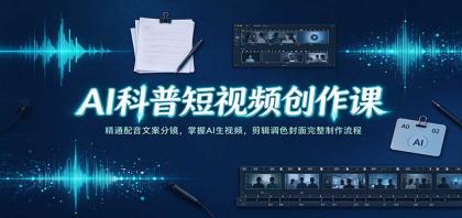 AI科普短视频创作课:精通配音文案分镜,掌握AI生视频,剪辑调色封面完整制作流程-颜夕资源网-第24张图片 AI科普短视频创作课:精通配音文案分镜,掌握AI生视频,剪辑调色封面完整制作流程