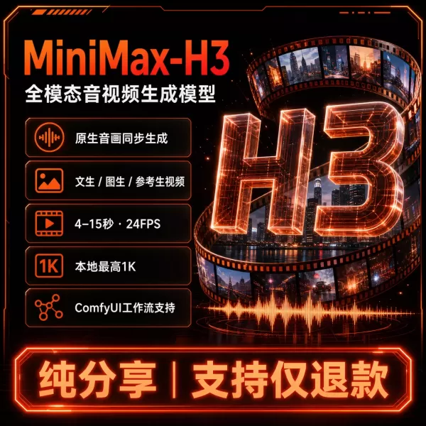MiniMaxH3音画同步视频生成开源模型本地安装Comfyui ai视频生成