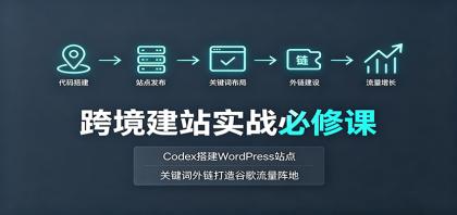 跨境建站实战必修课:Codex搭建WordPress站点,关键词外链打造谷歌流量阵地-颜夕资源网-第17张图片 跨境建站实战必修课:Codex搭建WordPress站点,关键词外链打造谷歌流量阵地