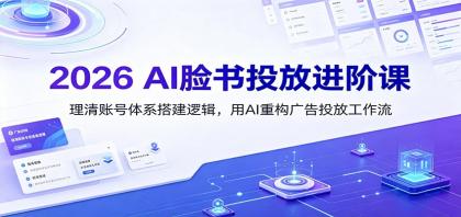 2026 AI脸书投放进阶课：理清账号体系搭建逻辑，用AI重构广告投放工作流（更新）