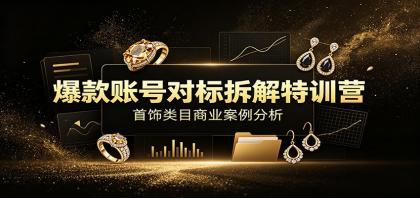 爆款账号对标拆解特训营：首饰类目商业案例分析，配套完整资料内容